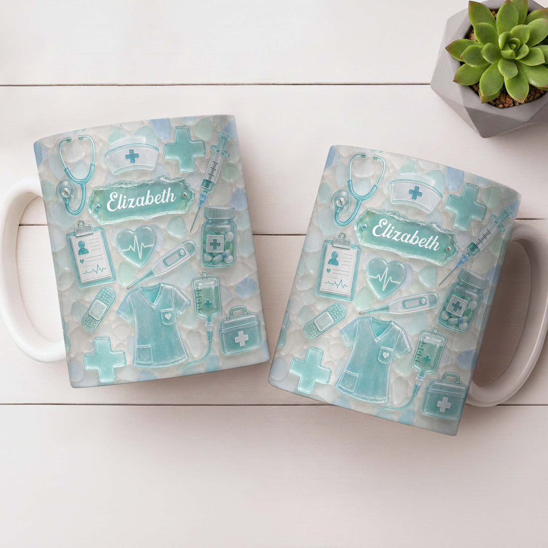 "Dedicated Nurse" Sea Glass – Personalized Mug | Gift For Nurse Lovers