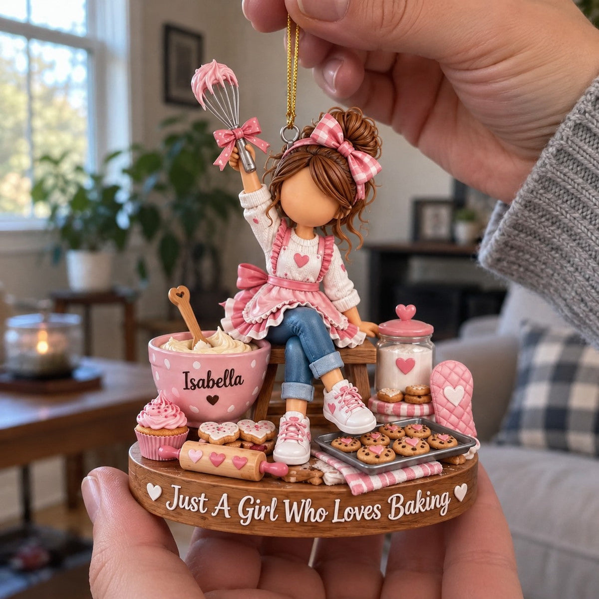 Just a Girl Who Loves Baking - Personalized Christmas Ornament, Custom Baker Girl Gift for Daughter