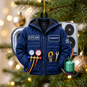 Personalized HVAC Work Shirt Acrylic Ornament
