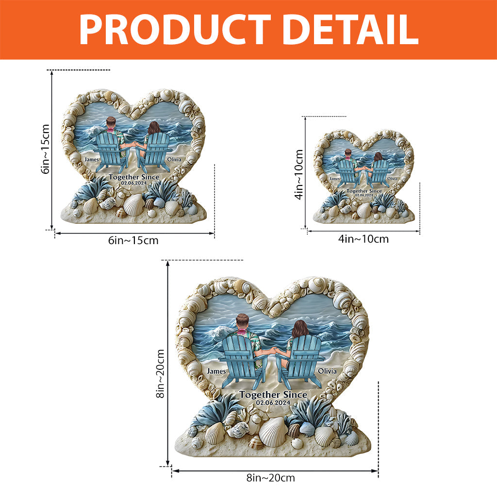 Together Since - Personalized Couple Heart Shaped Acrylic Plaque