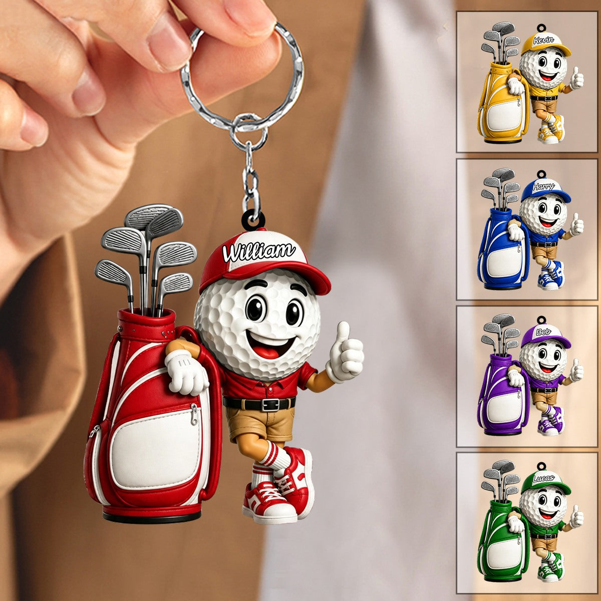 Golf Player Keychain  – Personalized Gift For Golf Lovers