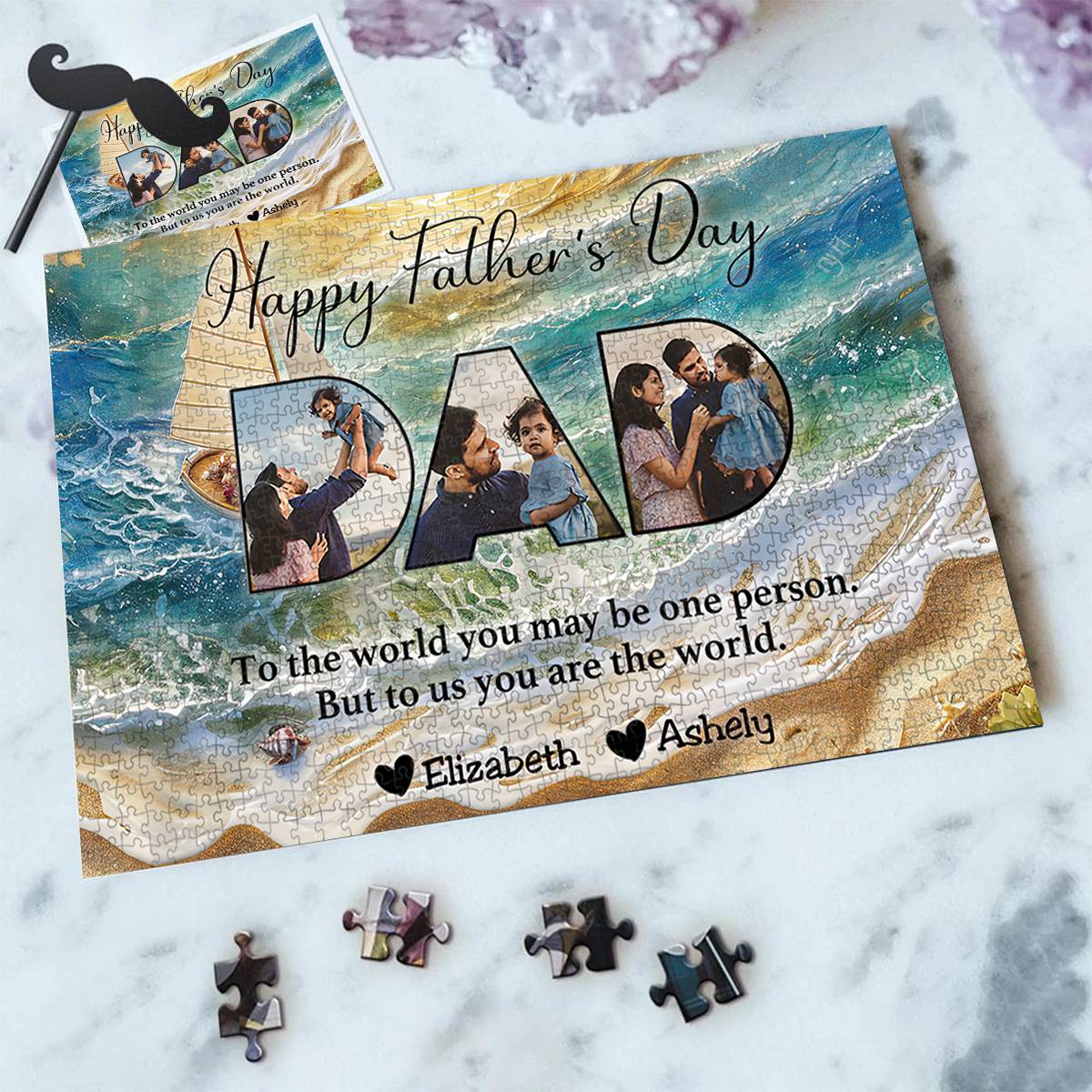 Father - To Me You Are The World - Personalized Puzzles