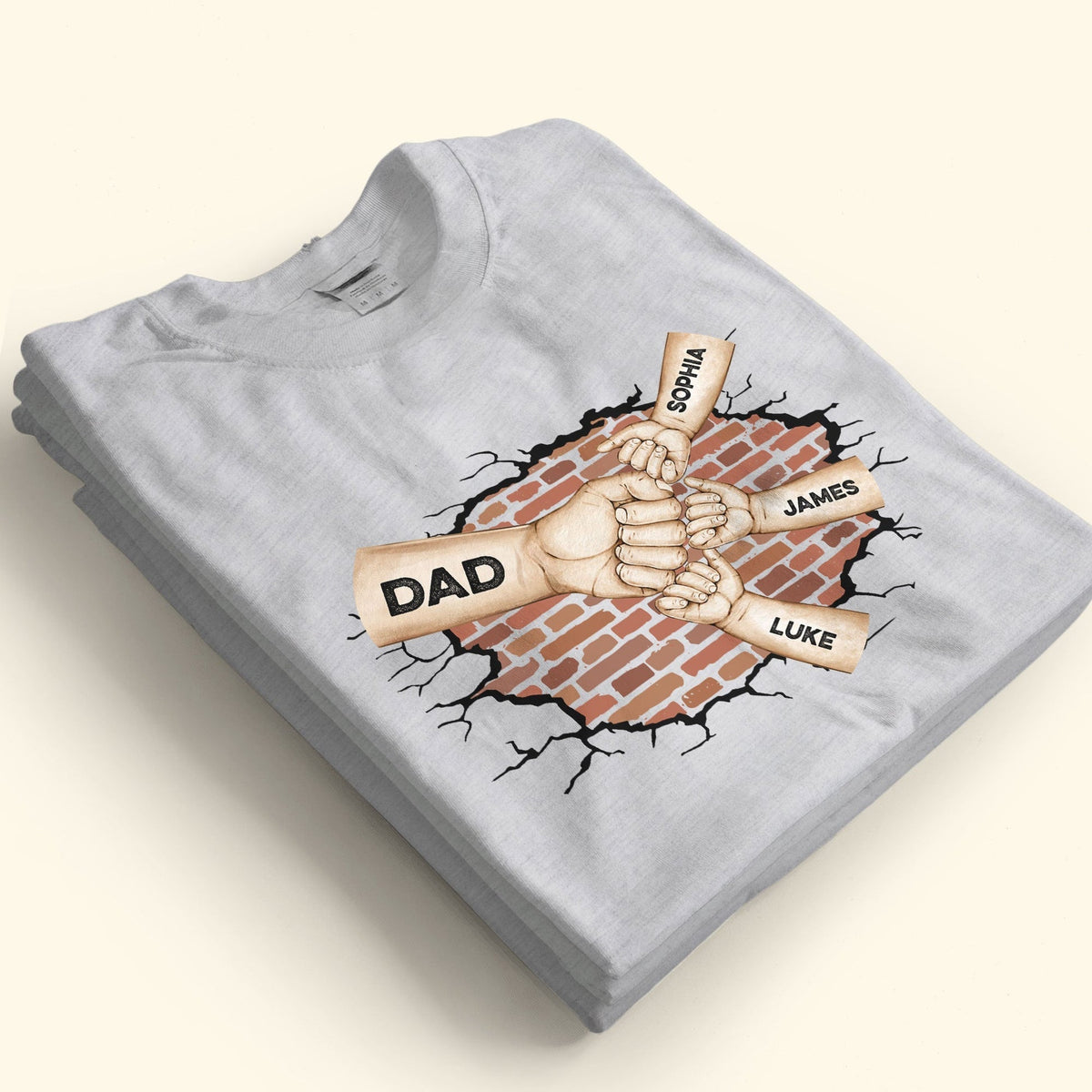 Best Dad Ever Custom Fist Bump Personalized Pure Cotton T-Shirt