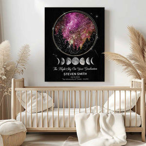 Personalized Custom Night Sky Graduation Gift Star Map Canvas Poster