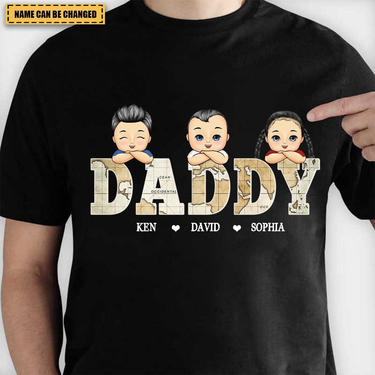 Vintage Map Papa Title - Birthday, Loving Gift For Dad, Father, Papa, Grandpa, Grandfather - Personalized T Shirt