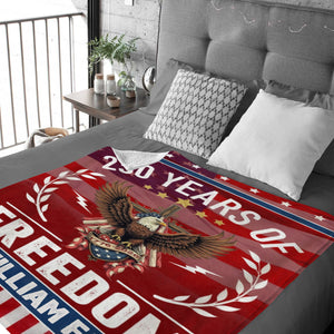 Personalized Family Name America 250 of Freedom With Eagle Blanket