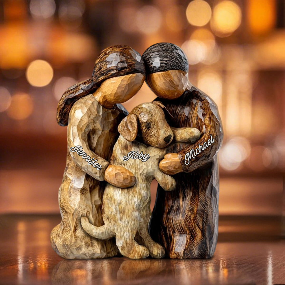 You And Me And The Dog - Personalized Dog Shaped Acrylic Plaque