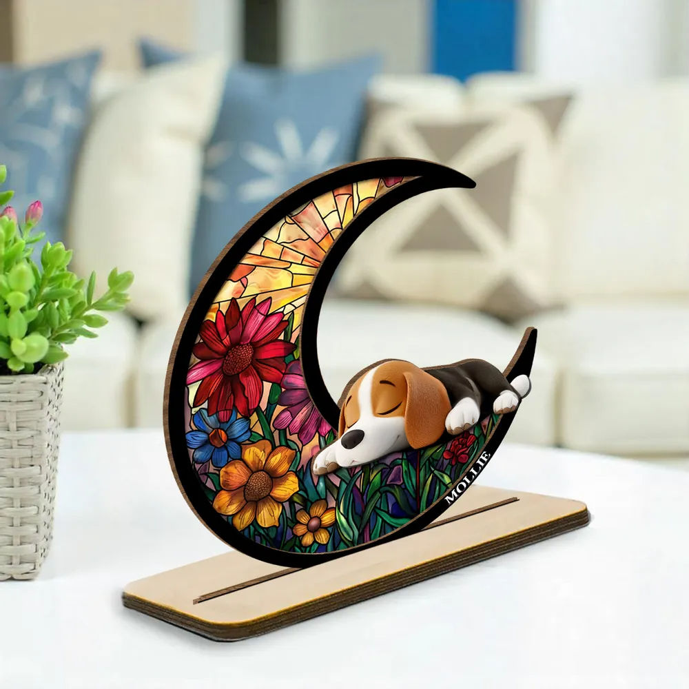 Sleeping Cute Dog - Personalized Custom 2-Layer Wood Plaque Gift For Pet Lovers