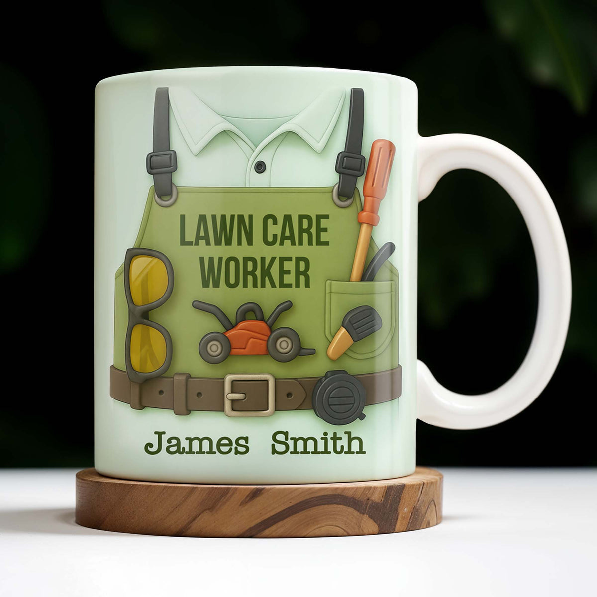 Lawn Mower, Tools, and Sunglasses, Personalized Mug, Gift For Gardeners and Lawn Care