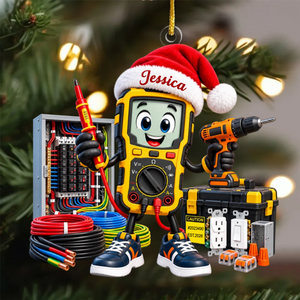Personalized Electrician Christmas Ornament – Custom Name Keepsake | Gift for Electricians & Electrical Apprentices