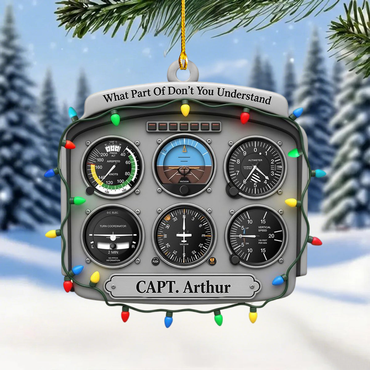 Personalized Gifts For Pilot Christmas Ornament - Flight Instruments Six Pack