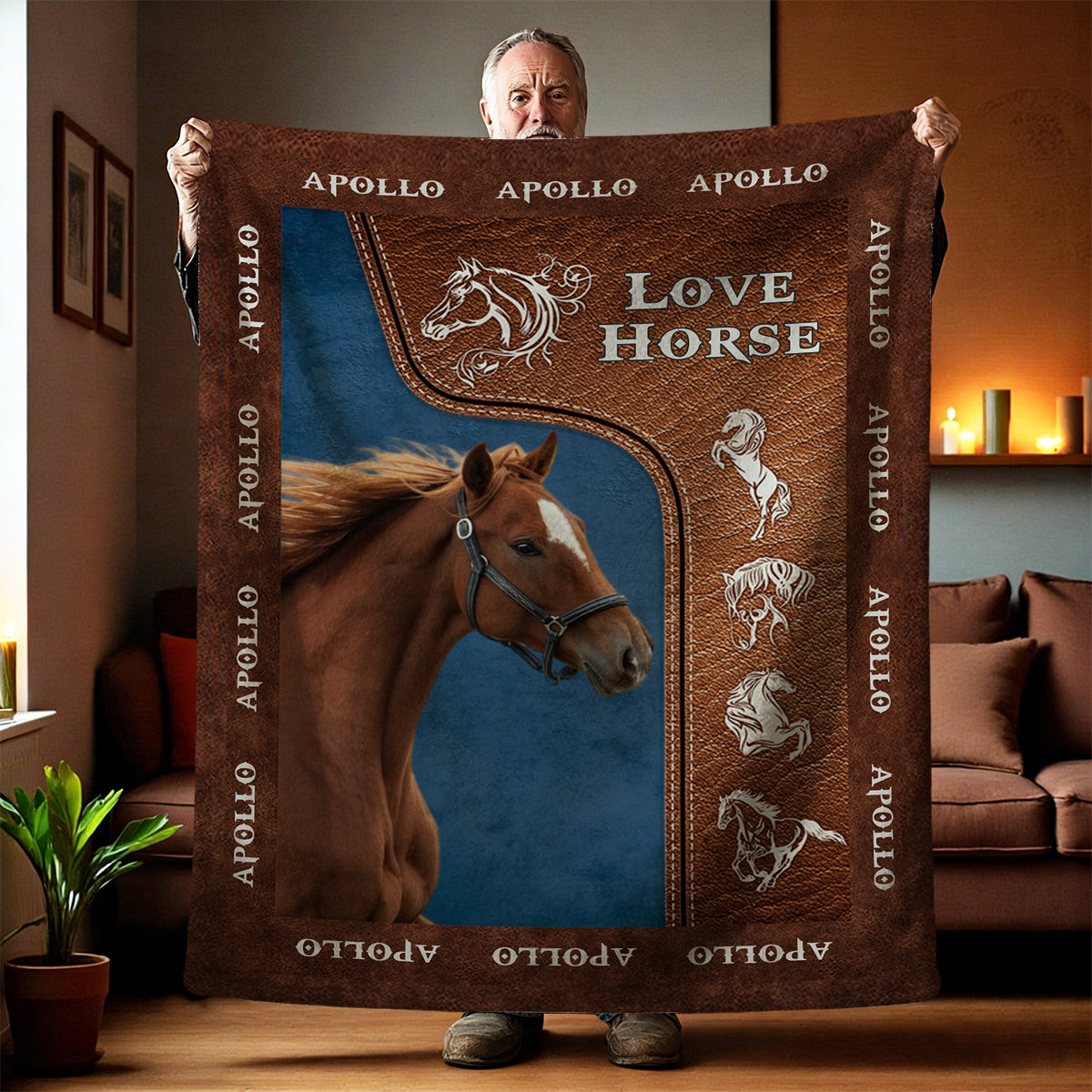 Upload Image Love Horse Blanket - Personalized Gift for Horse Lover