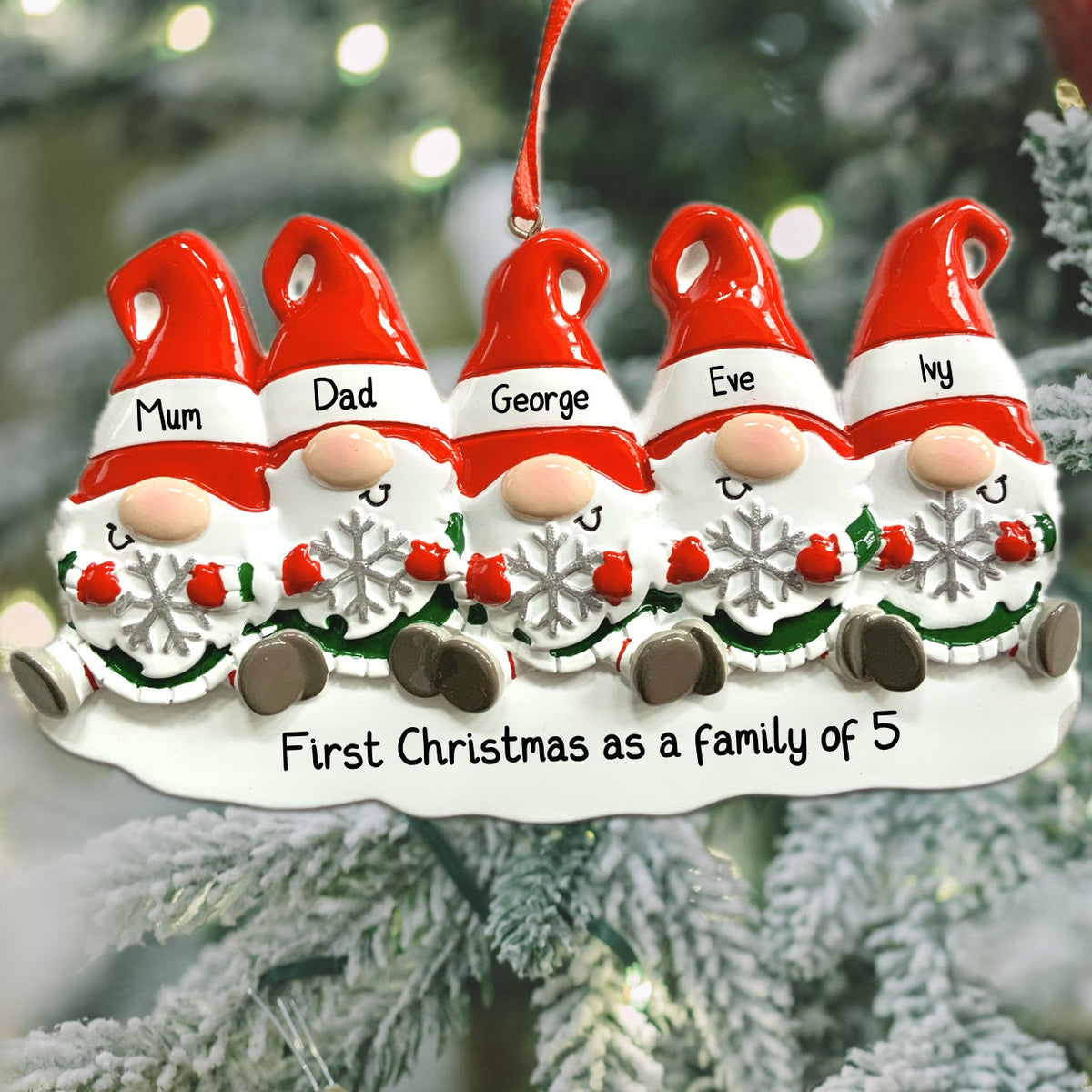 Personalized Christmas Gonk Family or Friends Ornament