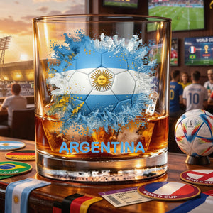 Personalized 2026 Soccer Country Whiskey Glass |Game Day Drinks For Every Football Fan