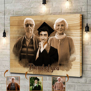 Graduation Memorial Gift – Personalized Canvas Wall Art Portrait for High School or University Graduate | Gift for Grandson, Granddaughter, or Loved One