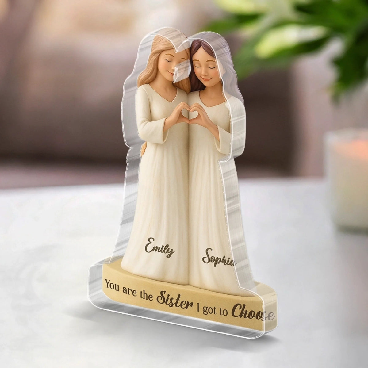 Personalized Best Friend Shaped Acrylic Plaque Gift For Besties, Woman