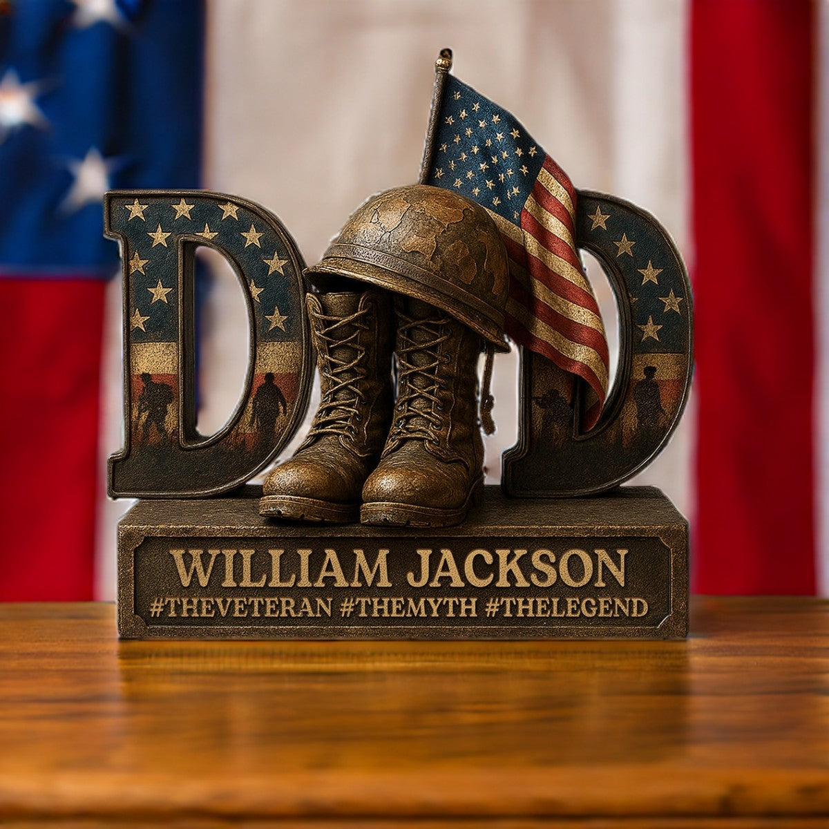 Veteran Dad Personalized Acrylic Plaque Gifts For Dad