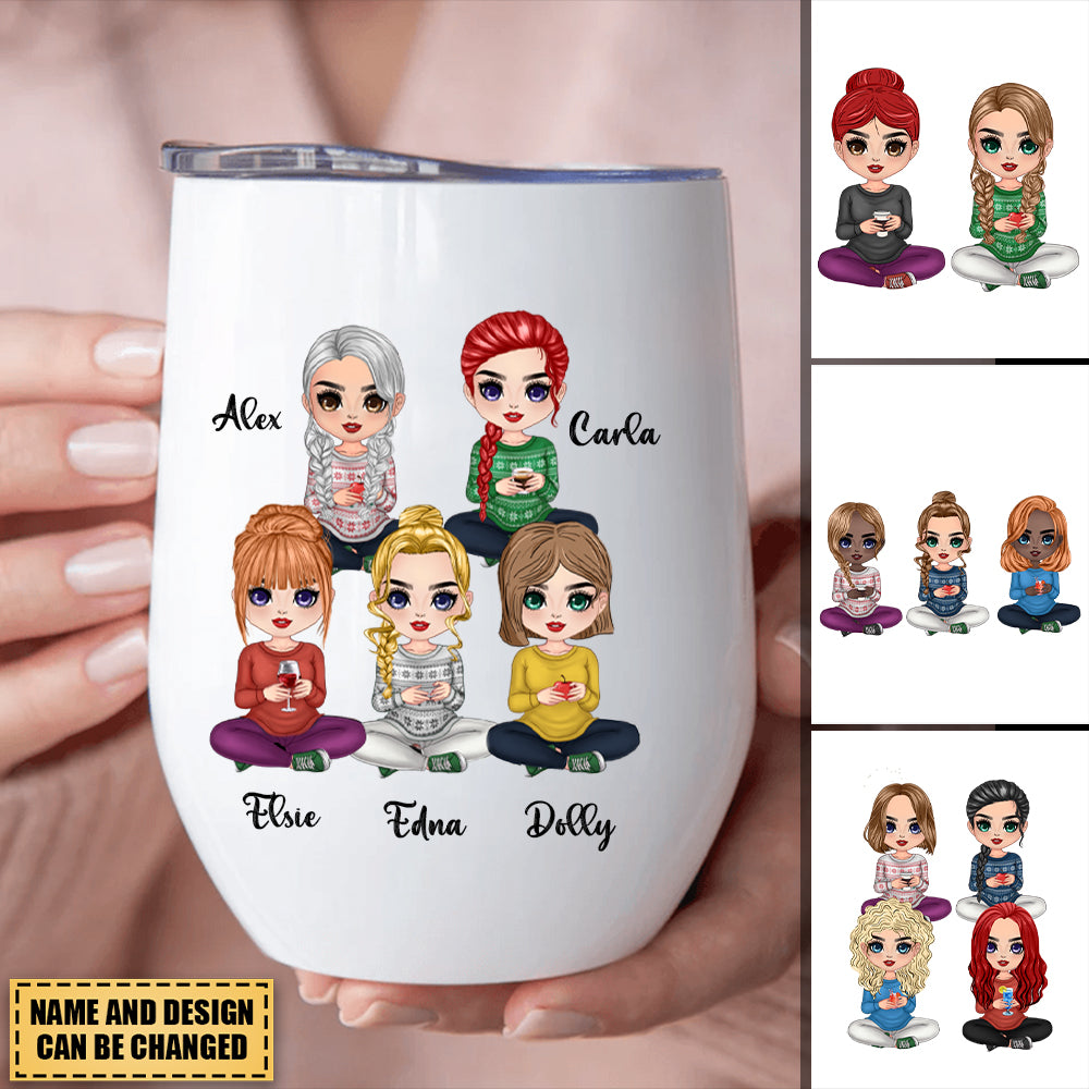 Sisters - Always Sisters - Personalized Wine Tumbler