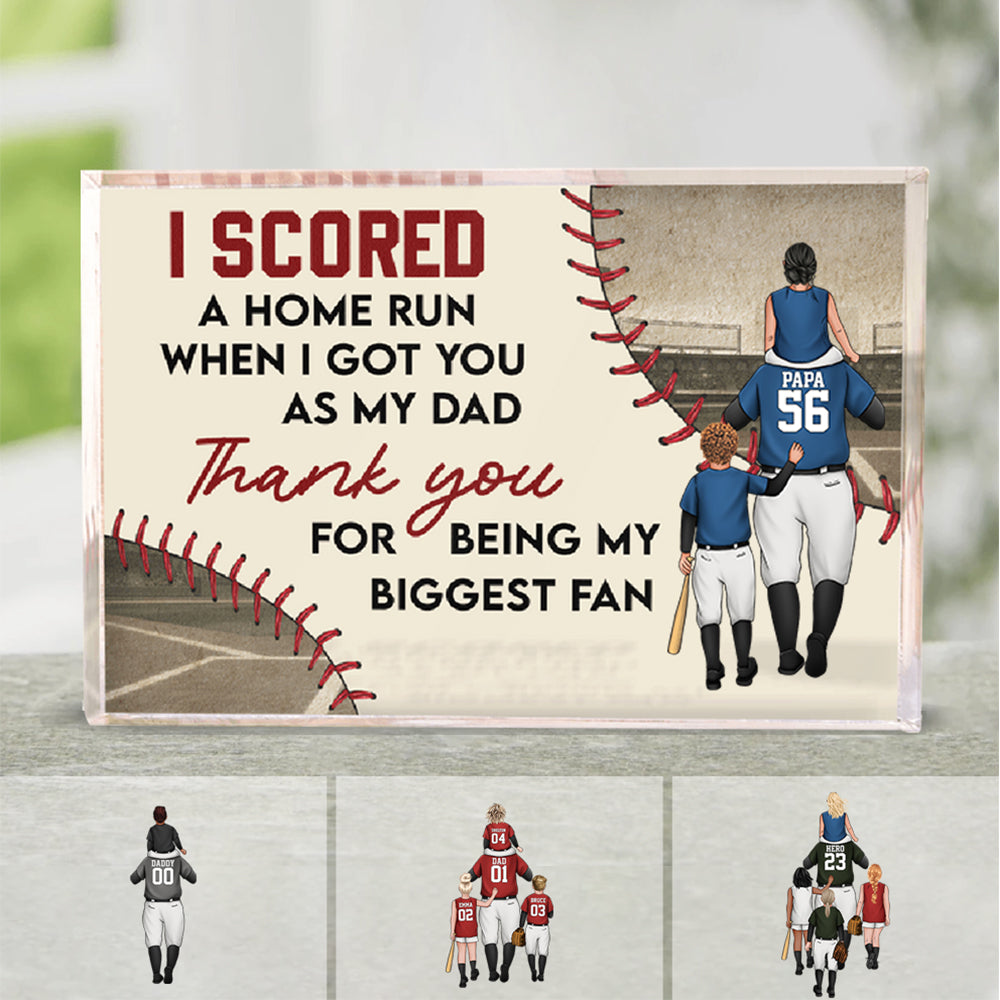 Personalized Baseball Dad & Kids Acrylic Plaque