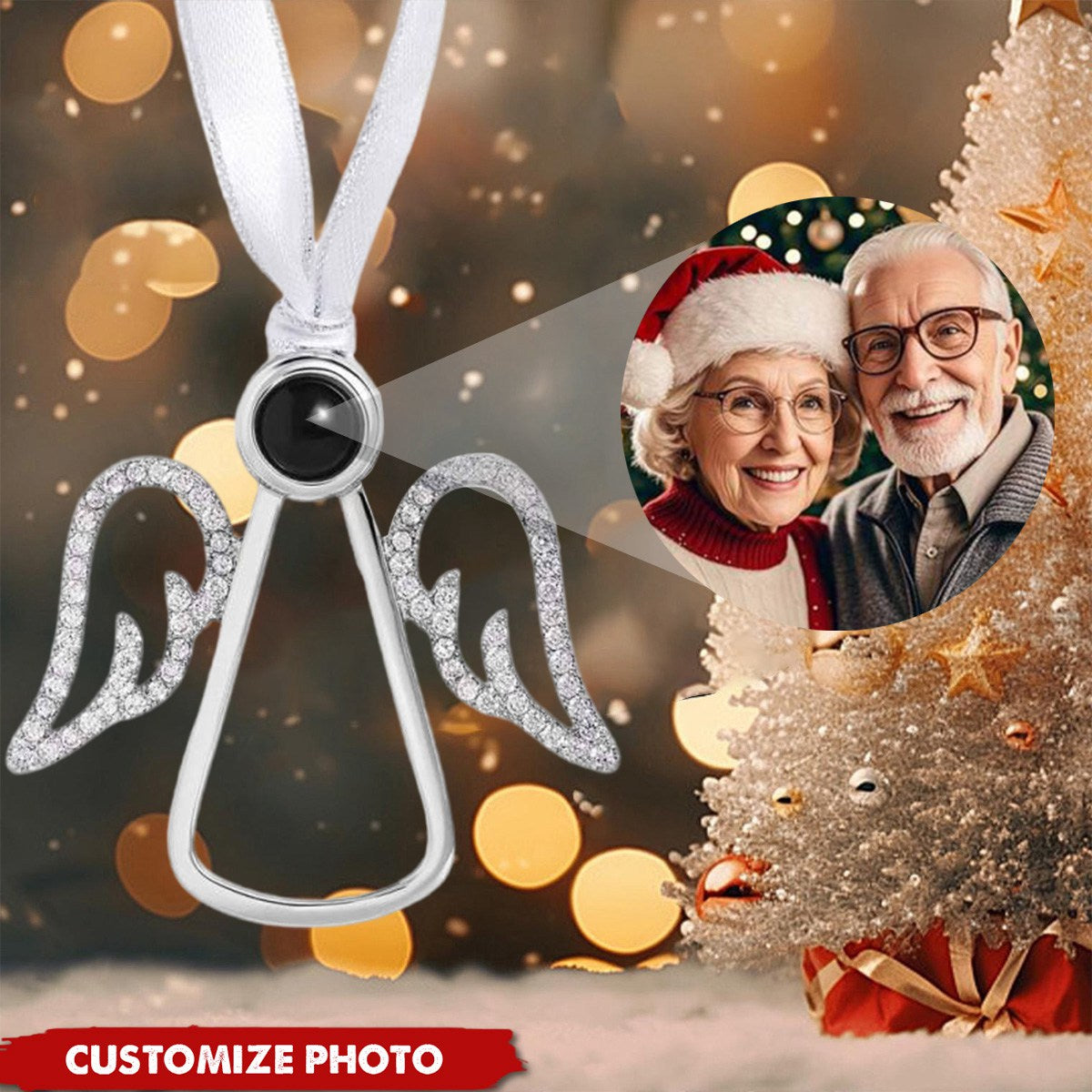 Personalized Photo Projection Snowflake Christmas Gifts Ornament