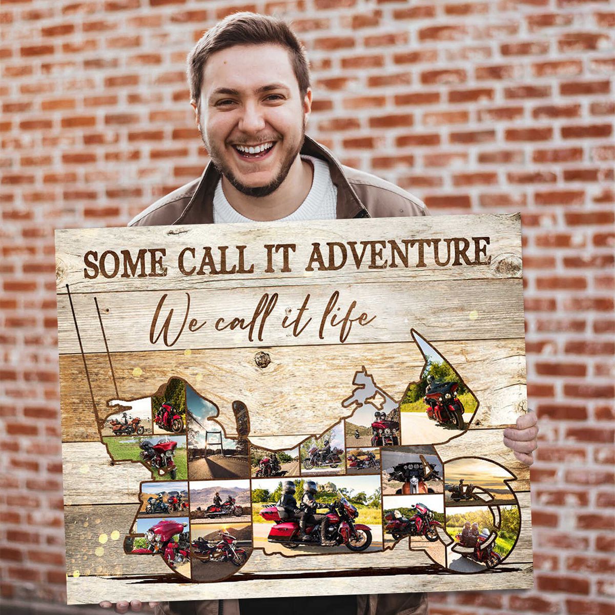 Personalized Motorcycle Collage Canvas Poster Gift For Motorcycle Rider