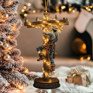 Keeping The Lights On - Personalized Lineman Custom Shaped Ornament