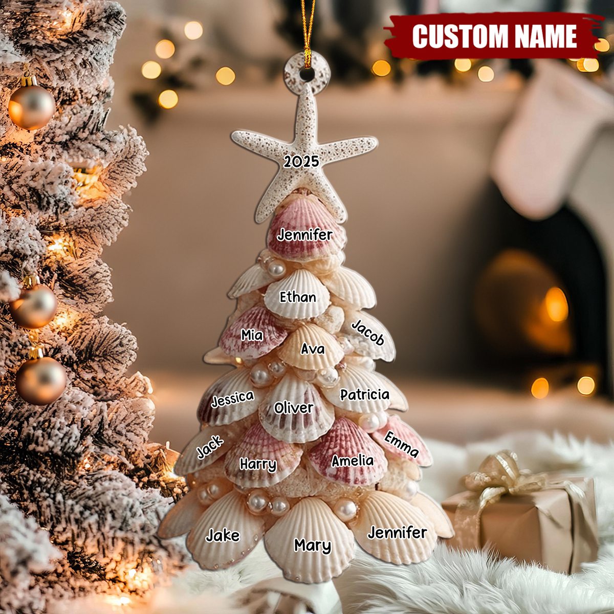 Seashell Christmas Tree - Personalized Acrylic Ornament