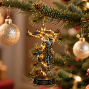 Keeping The Lights On - Personalized Lineman Custom Shaped Ornament
