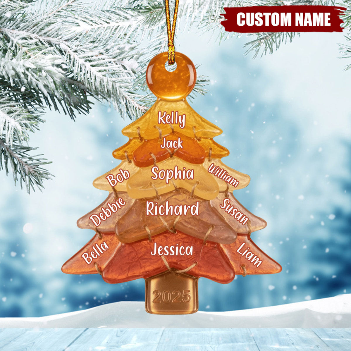 Glass Family Tree Ornament - Personalized Gifts For Family