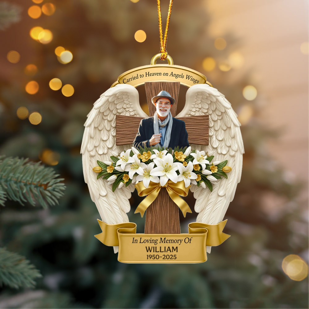 Angel Wings Christmas Ornament Personalized Photo Gifts For Heaven