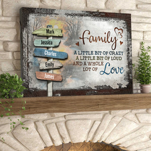 Our Crazy Loud Love - Personalized Family Vintage Sunset Canvas Poster
