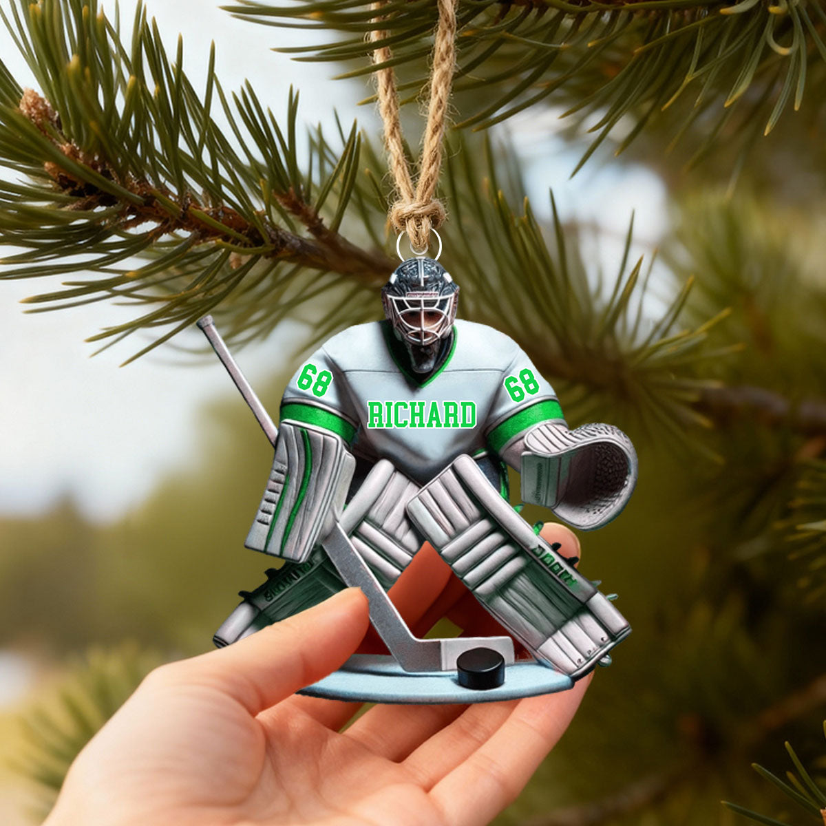 Hockey Goalie Christmas Ornament, Personalized Ornament