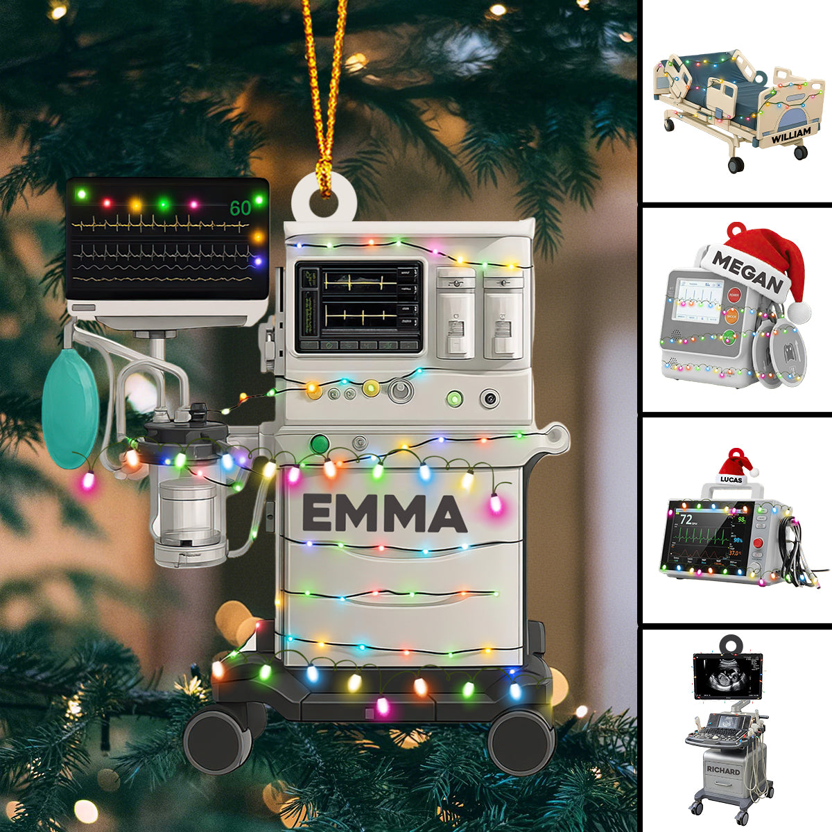 Collection of Hospital Medical Equipment - Personalized Acrylic Ornament