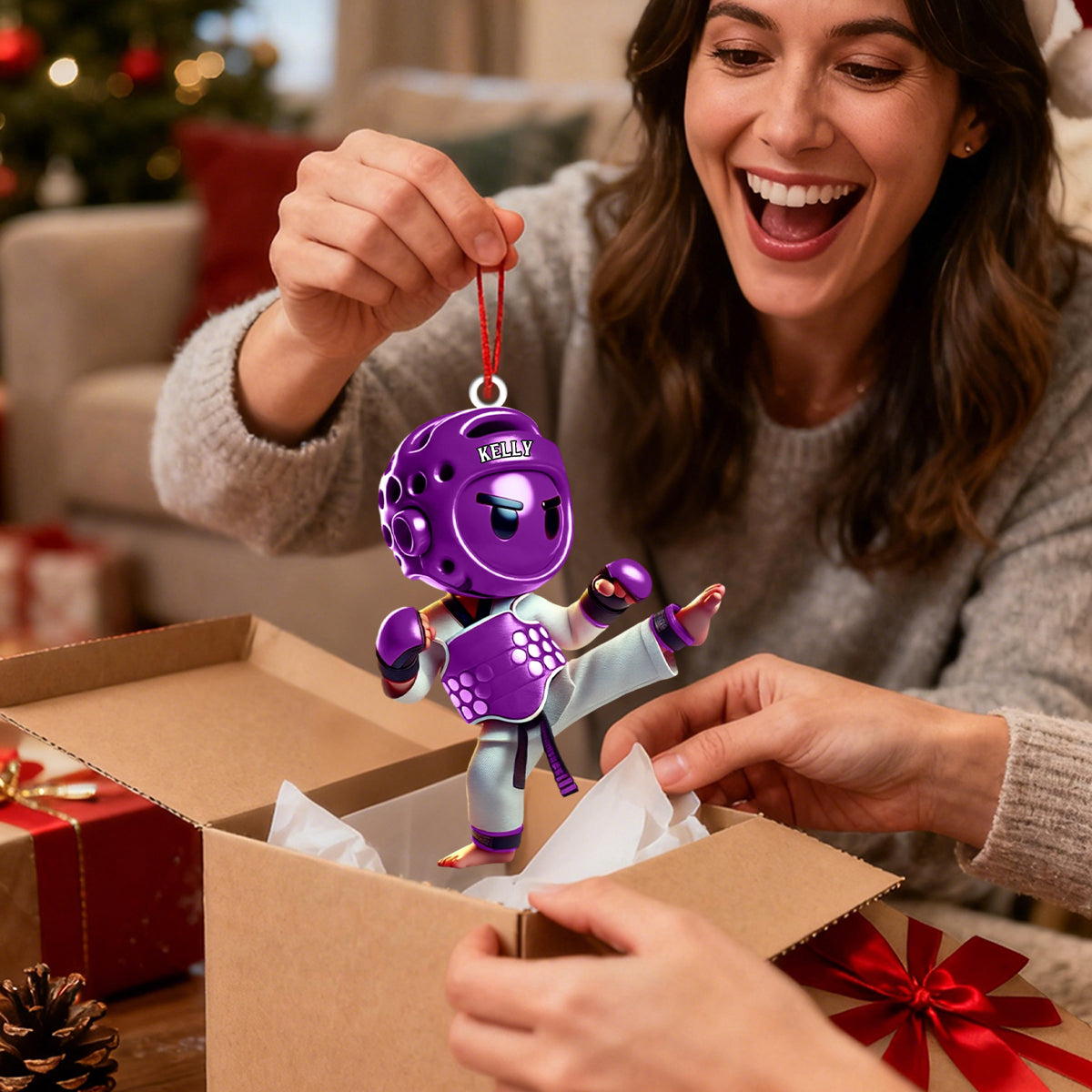 Custom Name Taekwondo Christmas Ornament -  Personalized Ornament