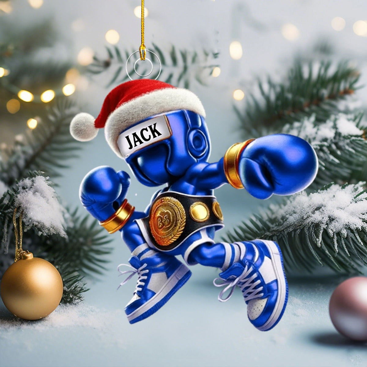 Personalized Name Boxing Ornament, Boxing Lover Christmas Gift