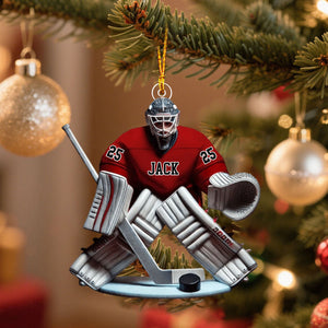 Hockey Goalie Christmas Ornament, Personalized Ornament