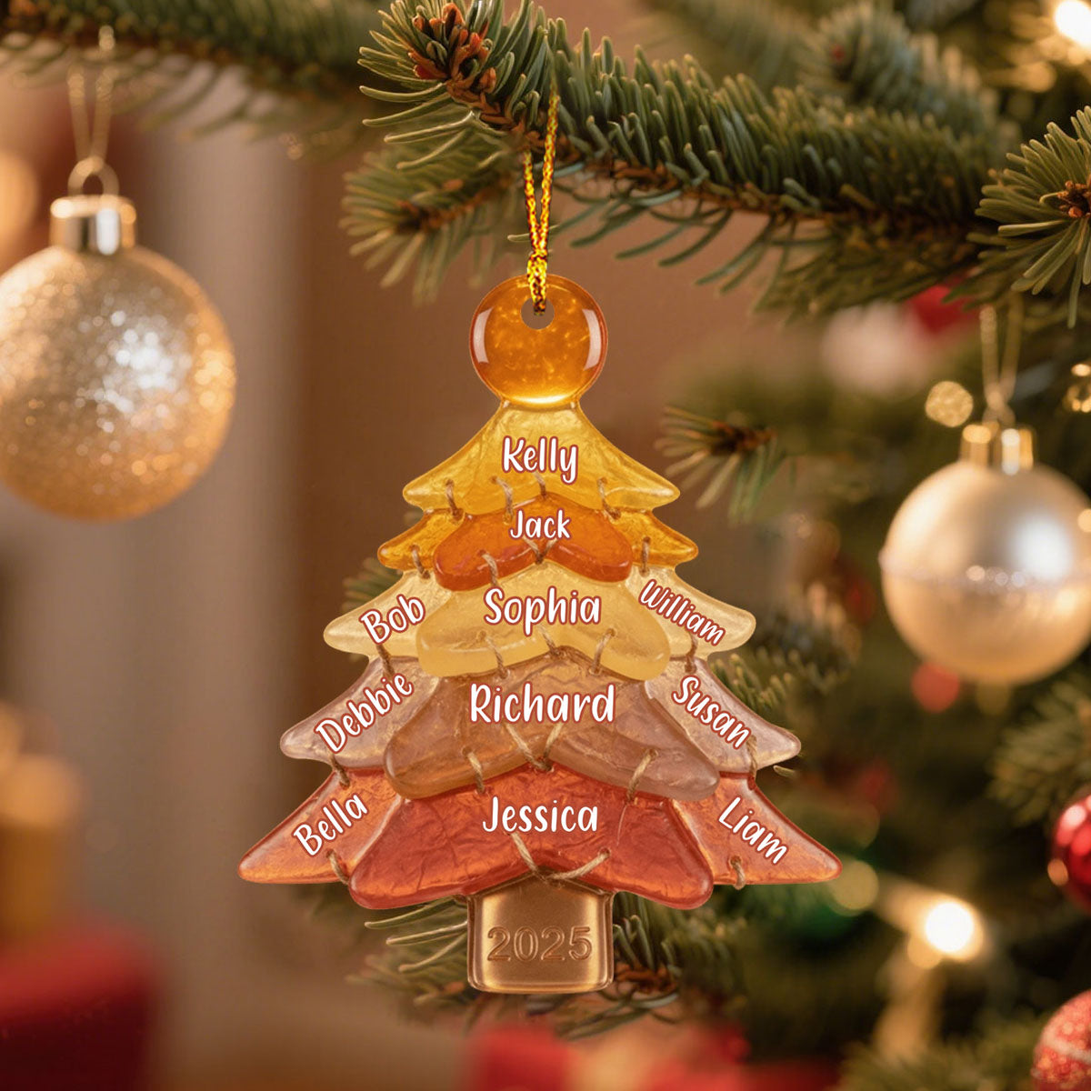 Glass Family Tree Ornament - Personalized Gifts For Family