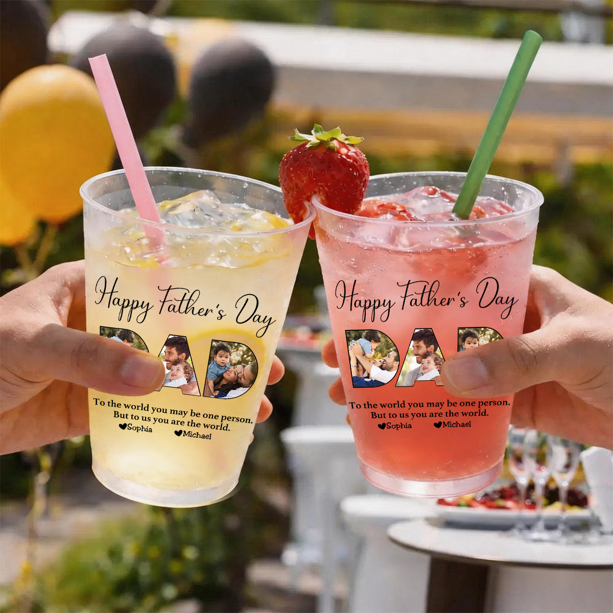 Father - To Me You Are The World - Personalized Party Cups