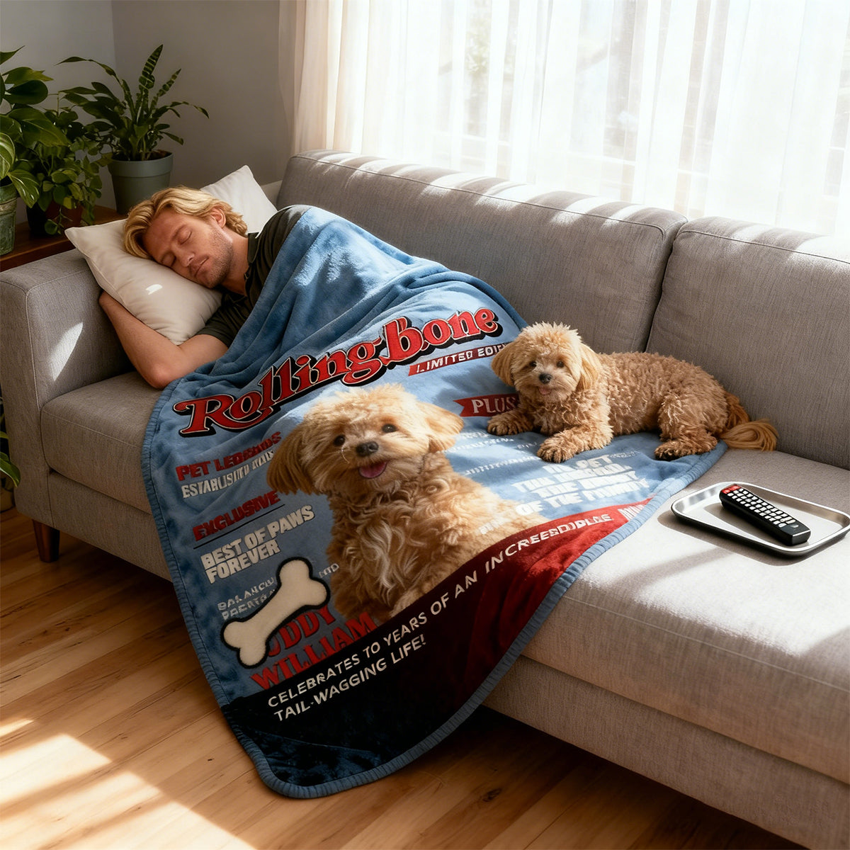 Pet Magazine Cover Blanket, Personalized Dog Lover Gift
