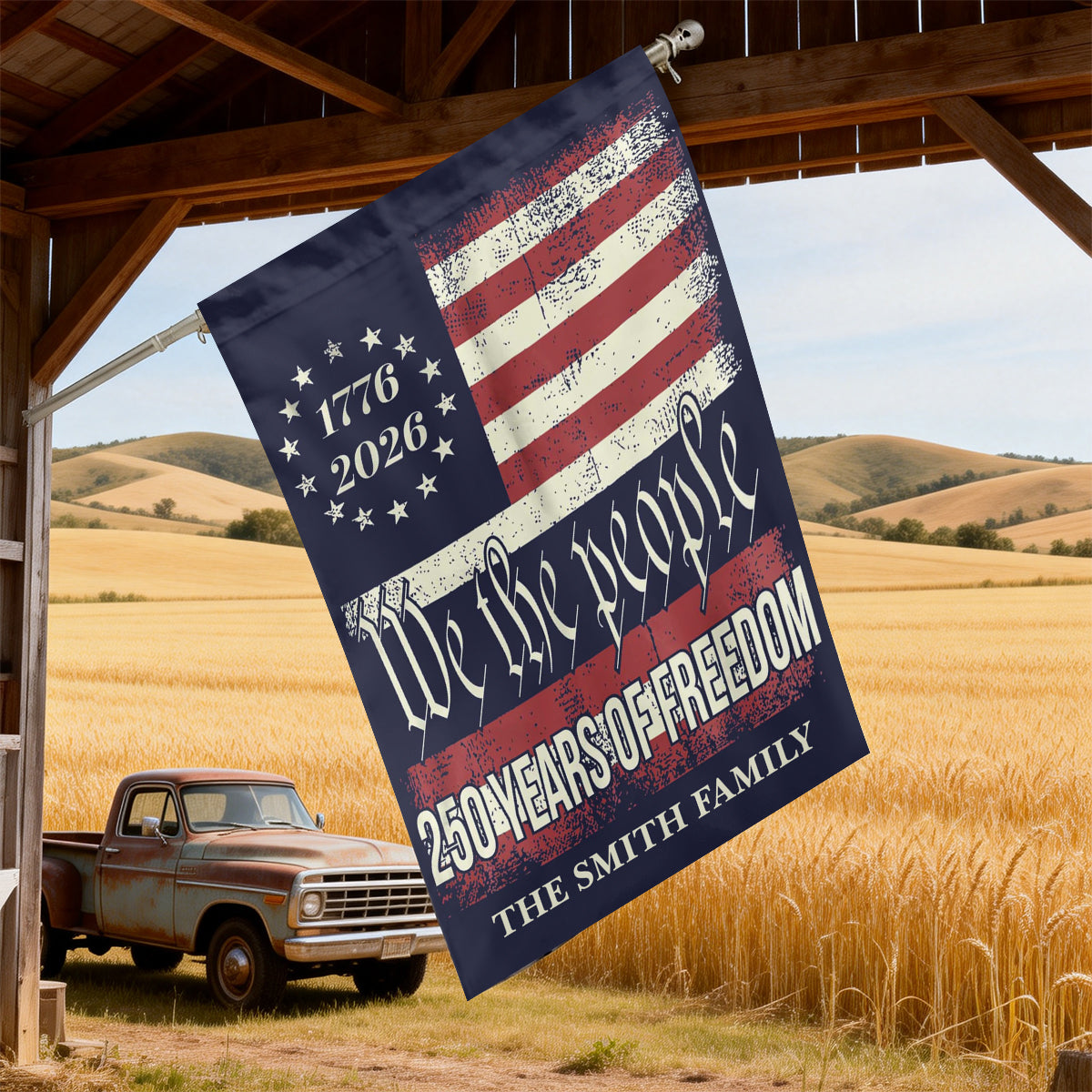 Personalized 250 Years Of Freedom Garden Flag America 250th Anniversary