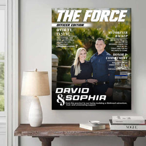 Custom Police Couple Magazine Cover, Law Enforcement Gifts for Couples, Police Anniversary Gift