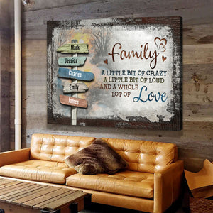Our Crazy Loud Love - Personalized Family Vintage Sunset Canvas Poster