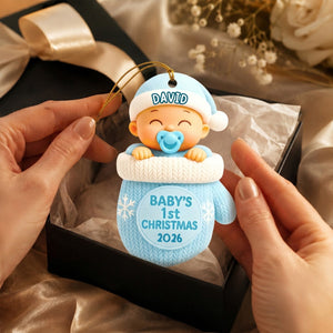 Baby In Glove – Baby's 1st Christmas Personalized Ornament