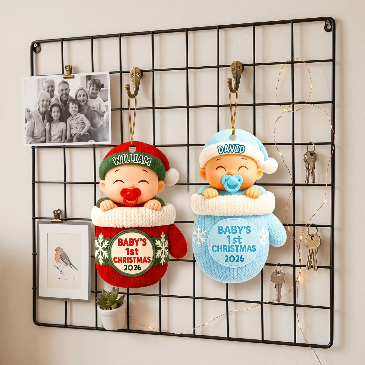 Baby In Glove – Baby's 1st Christmas Personalized Ornament