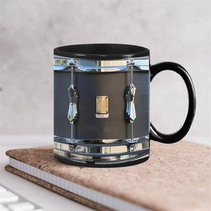 Personazlied black vintage drum cups fun drumming gifts, drummer gifts, drumming coffee cups
