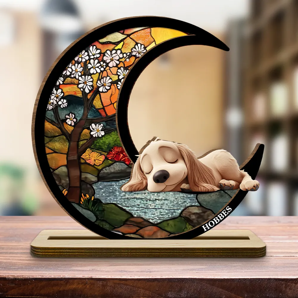 Sleeping Cute Dog - Personalized Custom 2-Layer Wood Plaque Gift For Pet Lovers