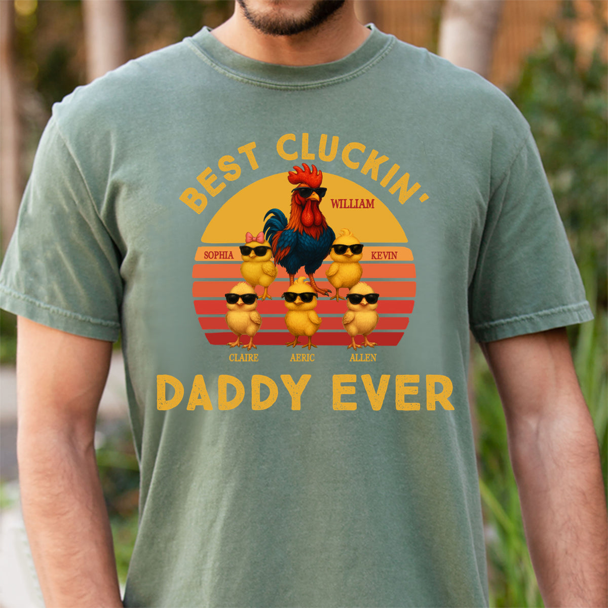 Best Cluckin' Dad Ever - Funny Father's Day Gifts - Personalized T-Shirt