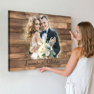 Custom Canvas Poster Personalized Family Couple Pet Portrait Painting From Photo Picture