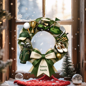 "Golf Lover Dream" – Personalized Christmas Wreath Ornament | Gift For Golfers