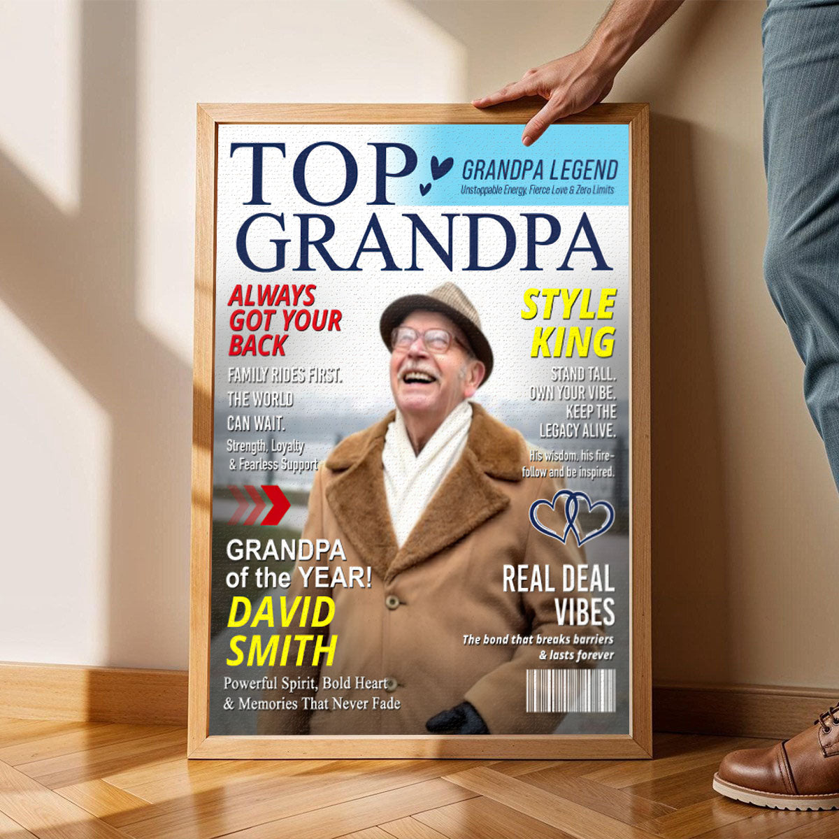 Personalized Grandpa Magazine Cover Poster Gifts for Grandpa from Grandkids